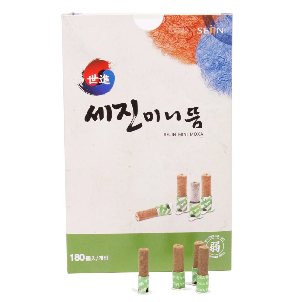 SEJIN MINI MOXA. STRONG & WEAK TWO TPYE. Medical Moxibustion Made Korea Nature Therapy  Cone Pure Moxa Roll (180PCS/BOX)(2 TYPE)
