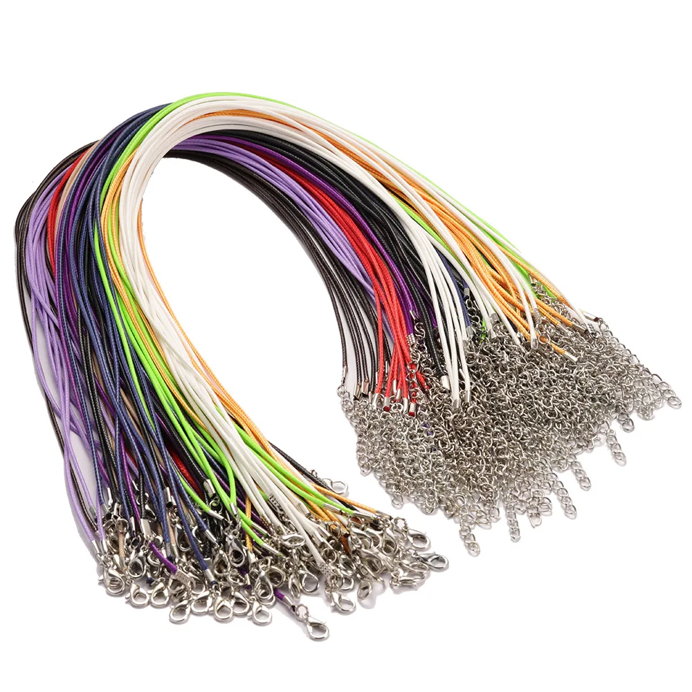 1.5mm Black Leather Rope Chain Wax Line Cord Jewelry Accessories Make Gemstone Pendant Necklace Used for DIY Necklaces