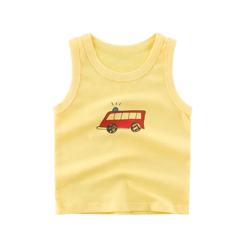 Заводская оптовая продажа, детская майка из органического хлопка с милым принтом на заказ