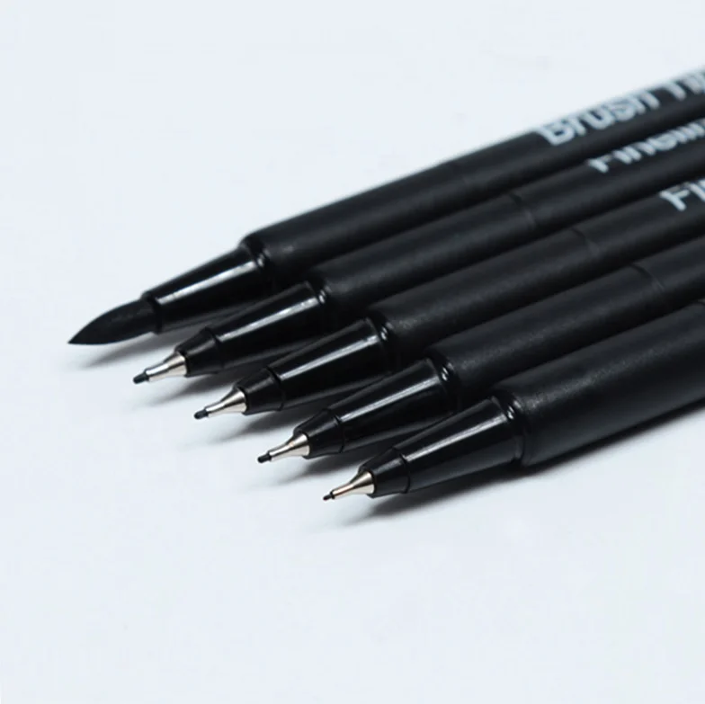 Custom   Fine Line Drawing Pens Assorted Color Pens for Kids Adult Porous Fine Point  nib Fineliner Black Pen