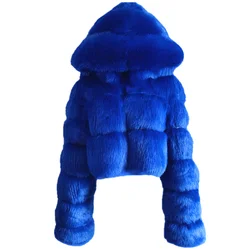 Moodylime Custom Pink White Red Blue Brown White Purple Eco Natural Mink Fox Croptop Women Fur Coat