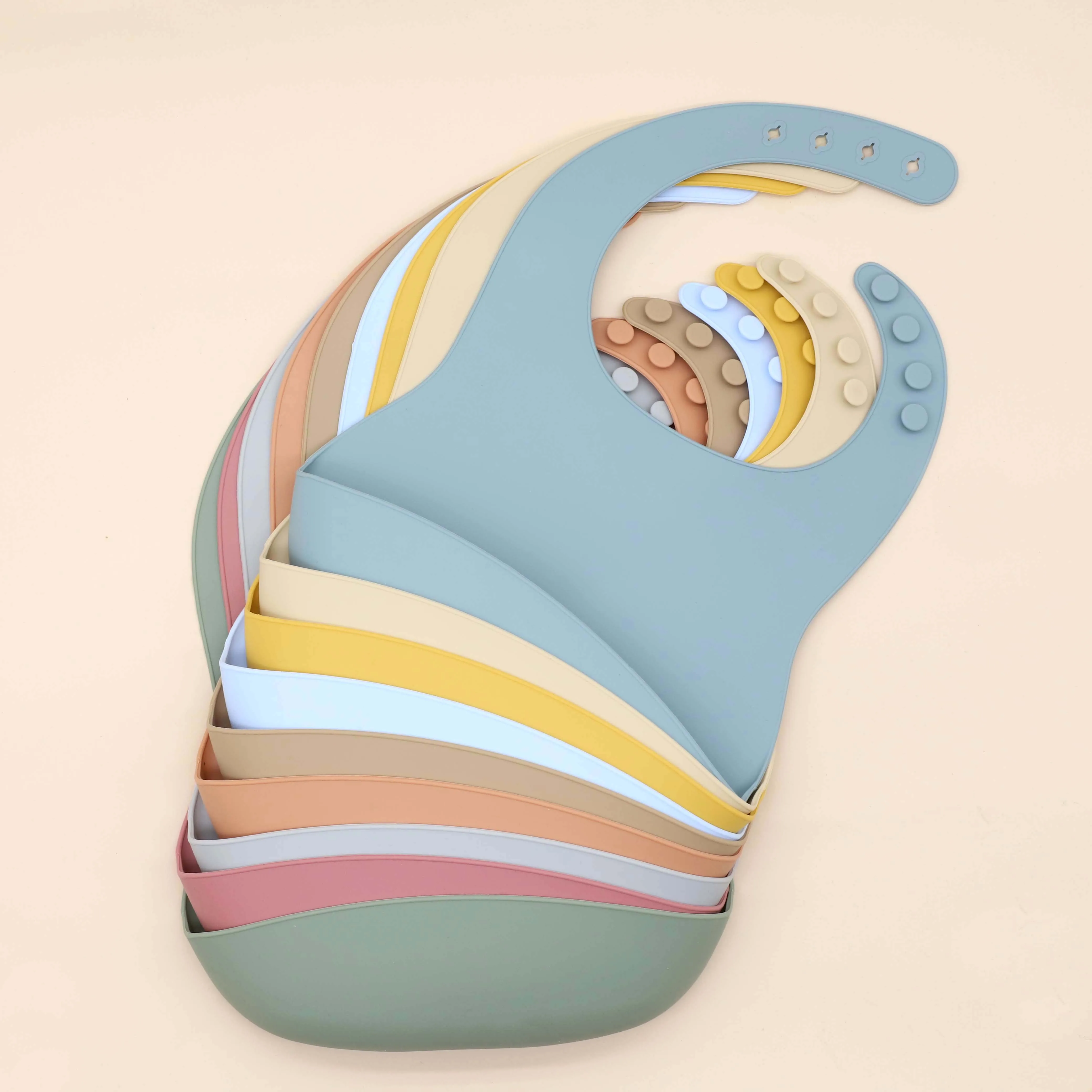 Custom christmas speckled floral waterproof wholesale blank infant drool silicone dinnerware feeding bib for babies