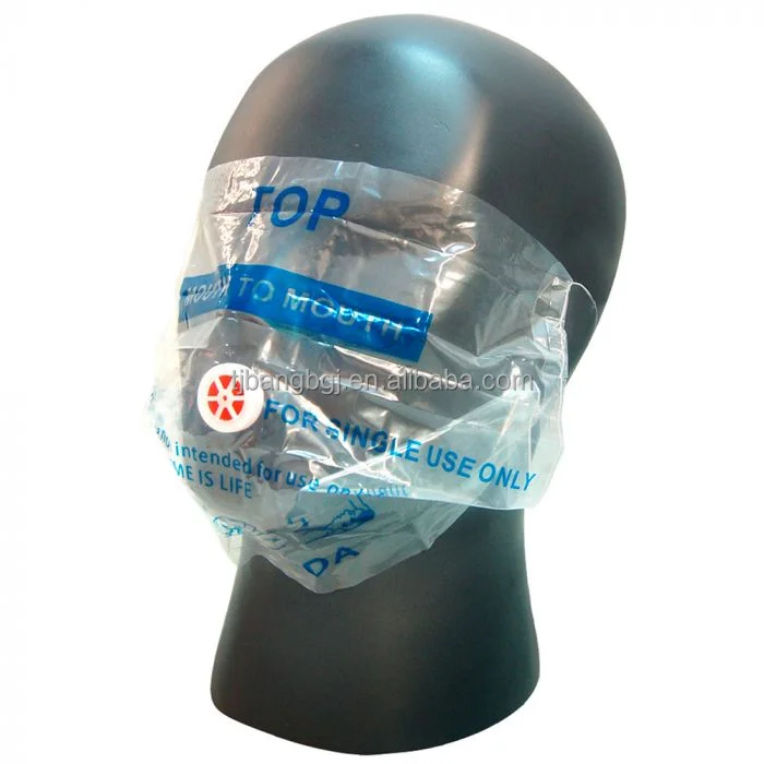 CPR Mask Rescue Face Shields With One-way Valve Breathing Barrier For First Aid Or AED Training