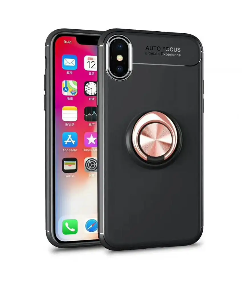 Cellphone Case with Ring PC TPU Matte Translucent Leather Anti-fingerprint for iphone XII x xr xs max 6s 7 8 plus