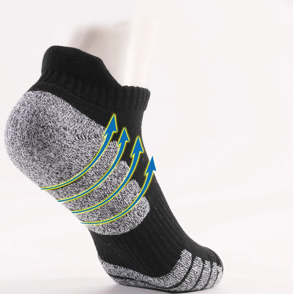 RTS Men Quality Cotton Terry Cushion Sports Socks Short Ankle Arch Support Socks Classic Athletic Moisture Wicking Sox