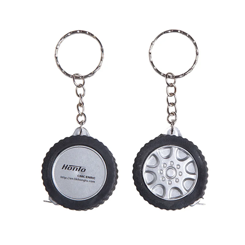 Advertising Small Tire Shape Tape Measure Keychain, 0402013 MOQ 100PCS One Year Quality Warranty