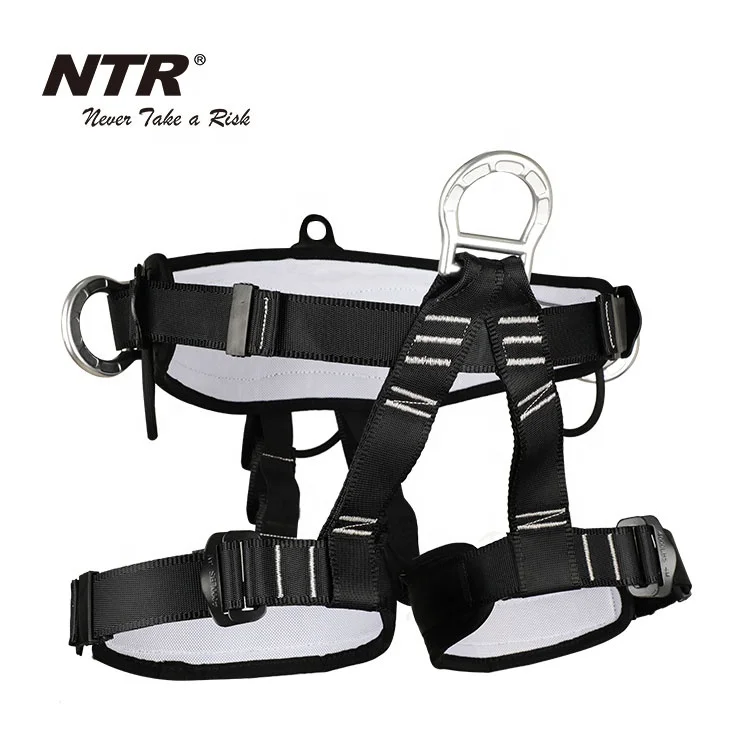 Professional black rock climbing harness rappelling safety harness work safety belt