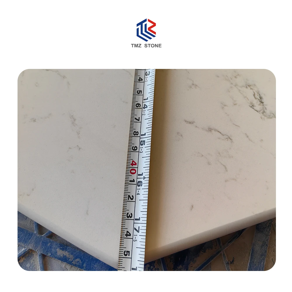 TMZ OEM/OEM Carrara Quartz Table 4044 Bianco Carrara Quartz Table Furnitures for Interior Decoration