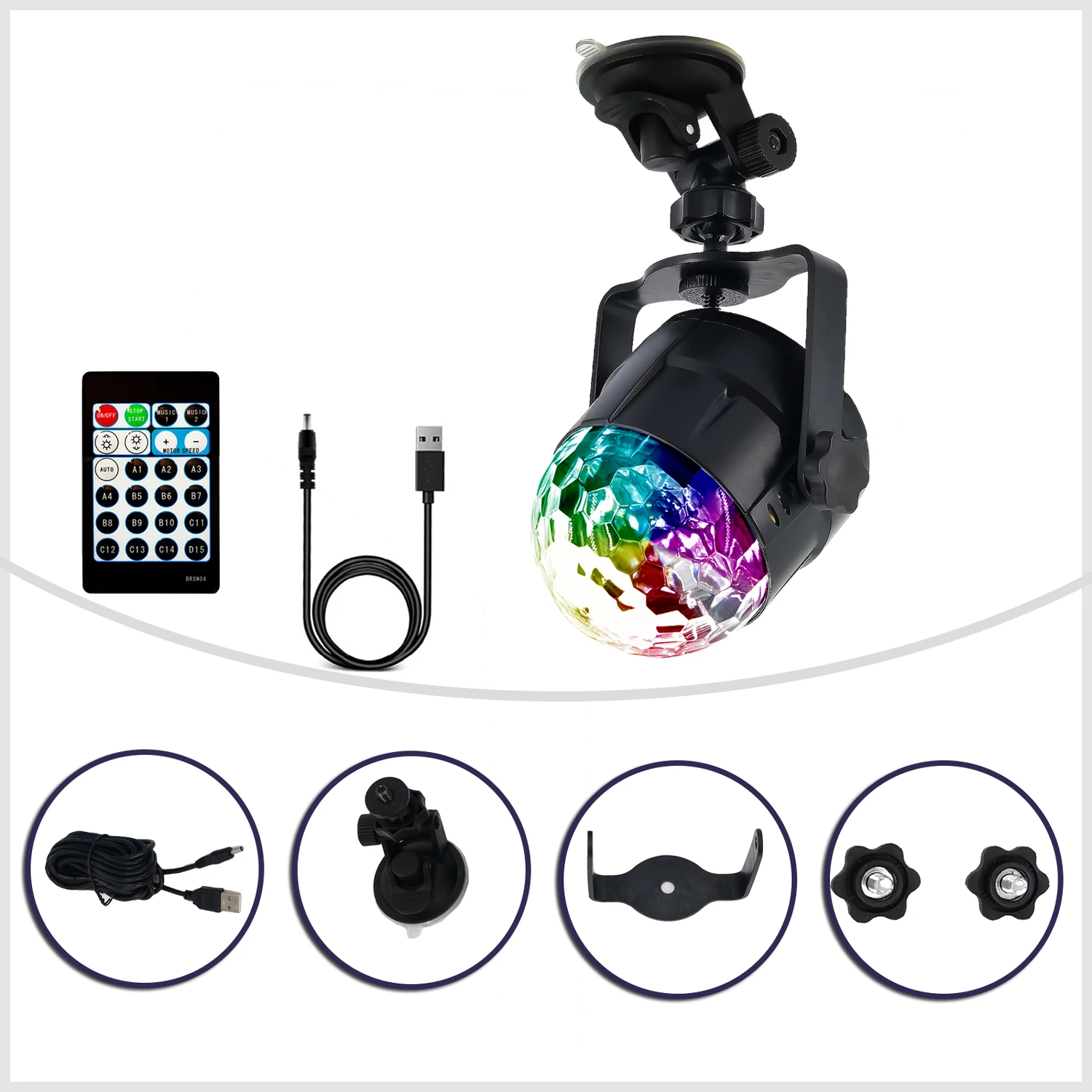 Popular USB Mini Wedding Party Lights Club Lighting Disco 7 Colors LED Disco dj Light