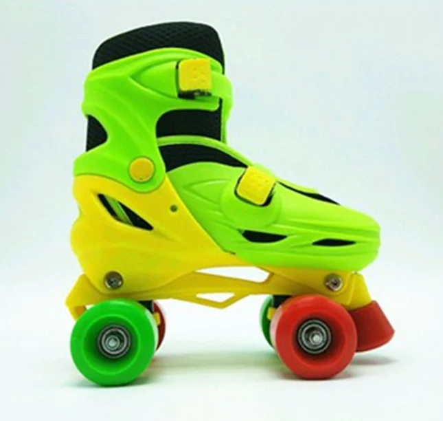 
Wholesale PVC wheel and 4 wheels kids quad roller skating shoes with LED flashing land roller skates for sale 