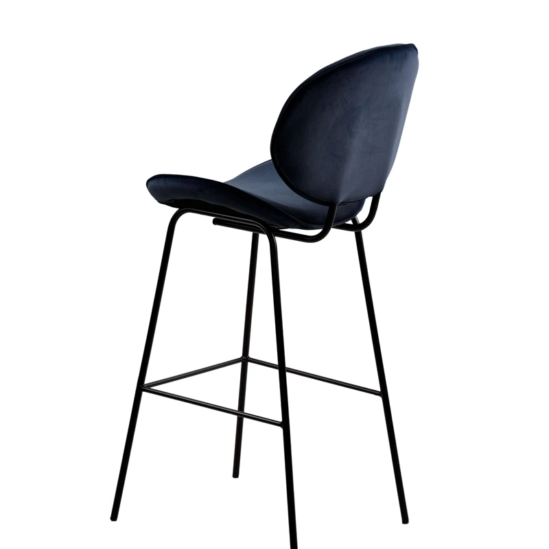 
Modern Ergonomic Metal Frame High Fabric Cover Bar Chair For Breakfast Cafe Room Counter Bar Stool 