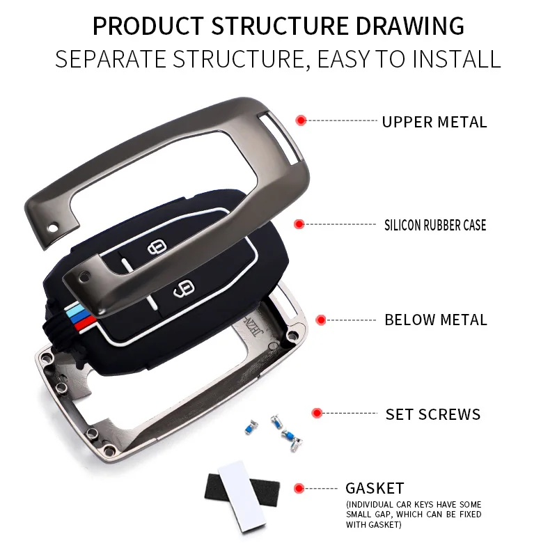 Car Accessories Zinc Alloy Car Key Cover Remote Keyless Key Fob Protector Fit for JAC Motor