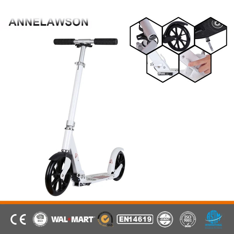 Adult Kick Scooter with Handbrake City Mobility Two Wheel Aluminum Pedal Adult Kick Wide Wheel Drift Scooter
