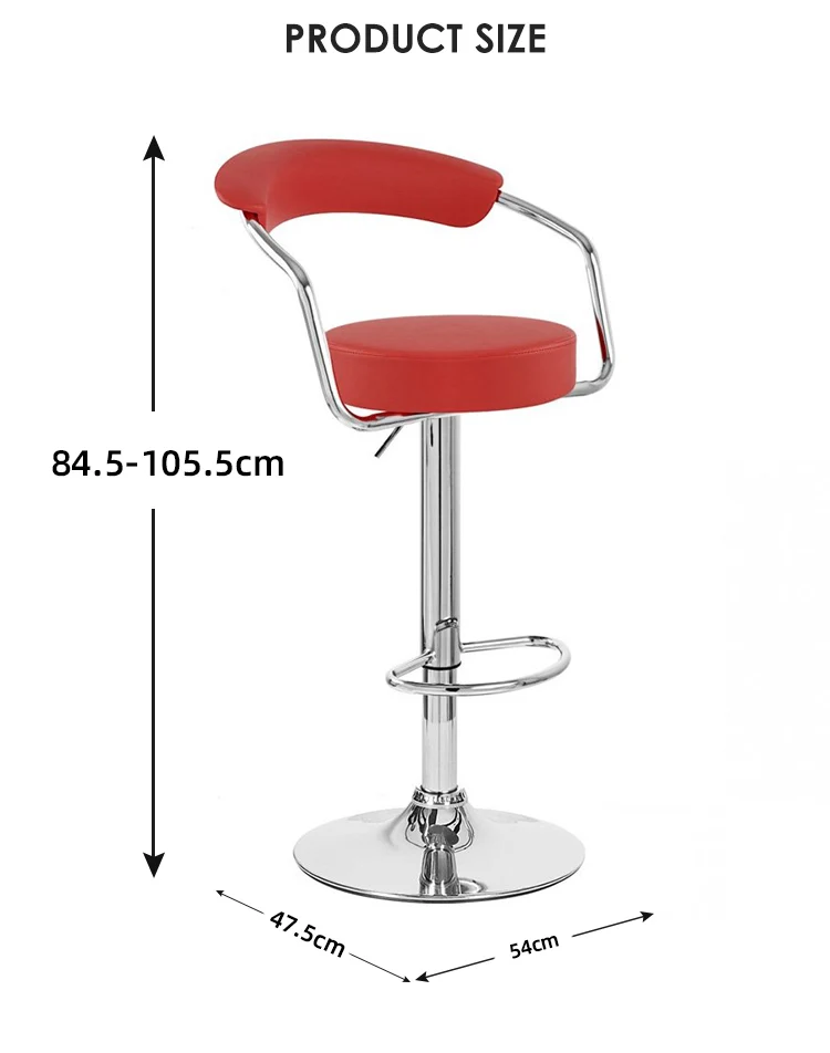 Cheap price Adjustable PU Bar Stool swivel modern bar stools with arms