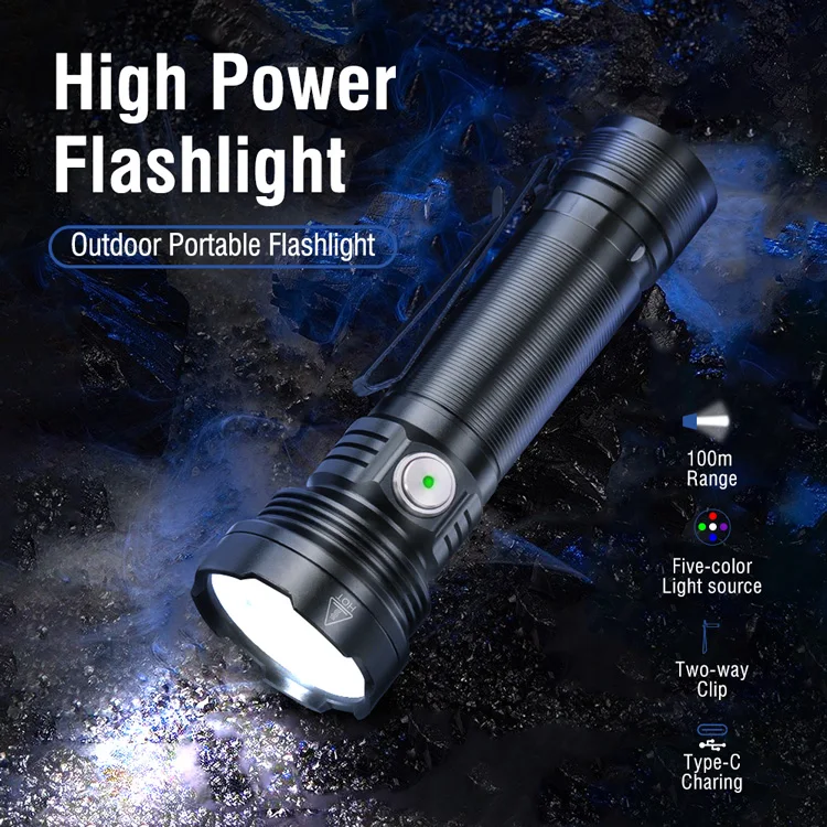Boruit ET28 800 Lumen Mini Portable Five-Color Light  Aluminum Alloy Waterproof IP67 Rechargeable Flashlight with Clip
