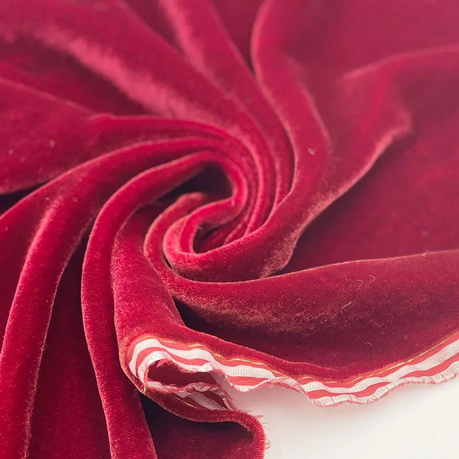 Manufacturer price shiny velour swansdown sand wash colorful soft plain pure 100 mulberry silk velvet fabric