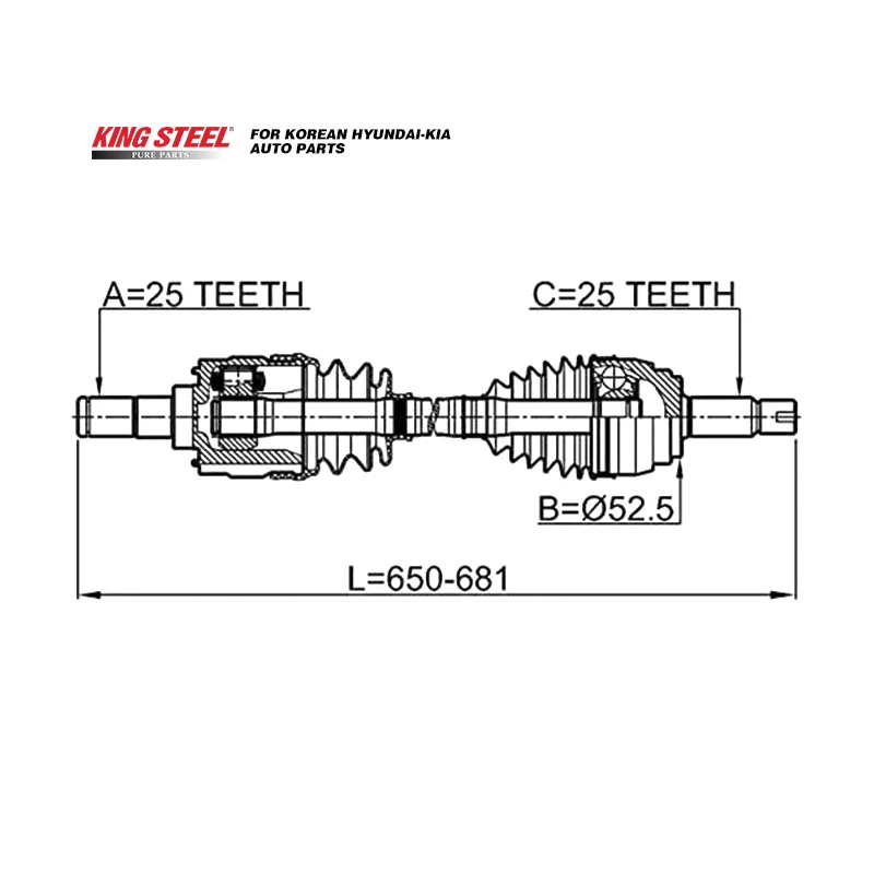 Автозапчасти KINGSTEEL OEM 49500-1R000 495001R000 передний левый приводной вал для HYUNDAI ACCENT 1.6L