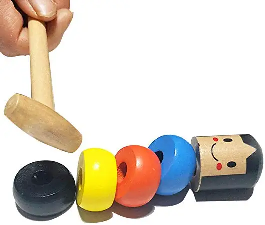1set Immortal Daruma Unbreakable Wooden Man Magic Toy Christmas Holloween Gift  Close Up Stage Magic Props Fun Toy Accessory
