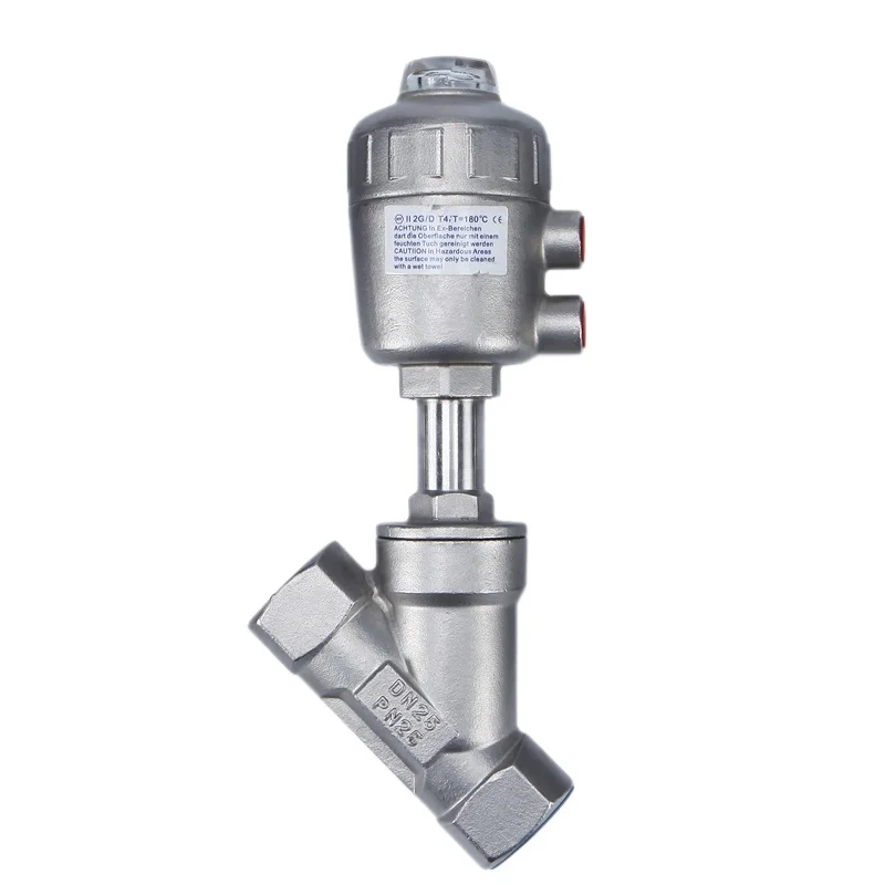 304/316L Air Operated Pneumatic Stainless Steel Thread Angle Seat Valve