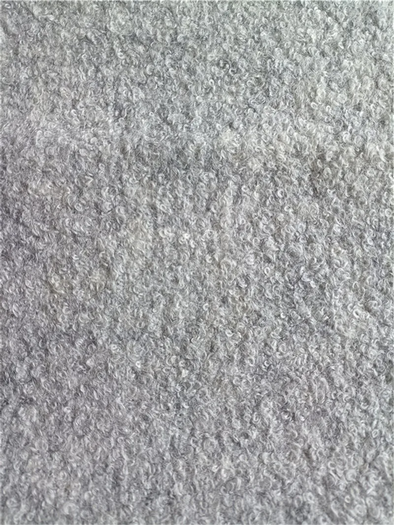 Heavy weight wool alpaca  boucle tweed woolen fabric