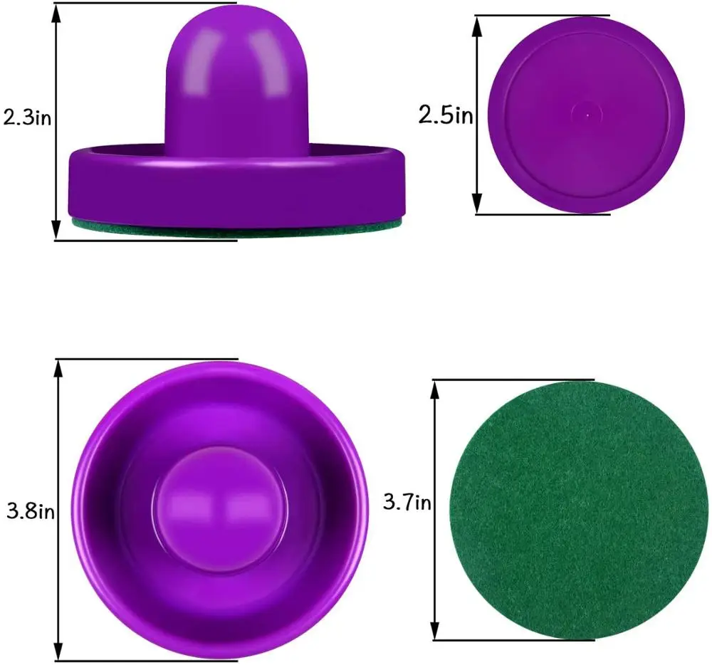 Air Hockey Pushers and Air Hockey Pucks Goal Handles Paddles Replacement Accessories for Game Tables (4 Striker, 4 Puck Pack)