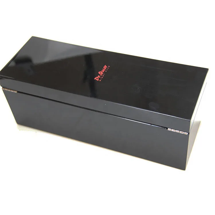 Customized design simple useful colored print black wine wooden box