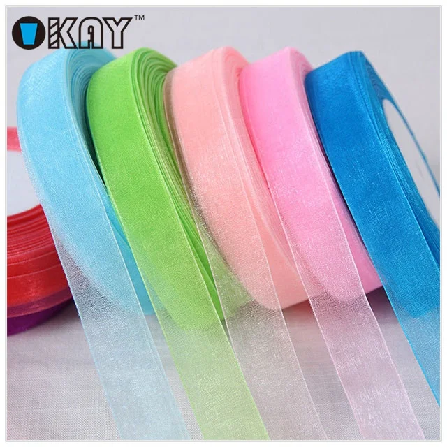 Wholesale nylon silk sheer organza ribbon for git packaging