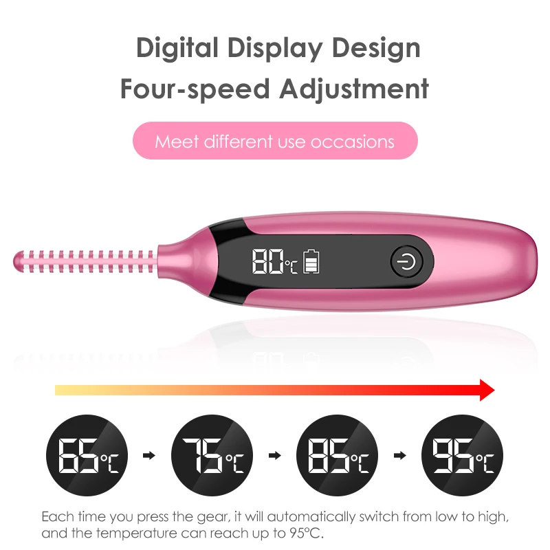
Wholesale Price Private Label Mini Plastic Tool Set Electric Rechargeable Heated Eyelash Curler 