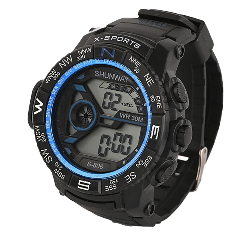 SHUNWAY S806 Innovation design fashion sports digital wrist watches for men luxury digital watches