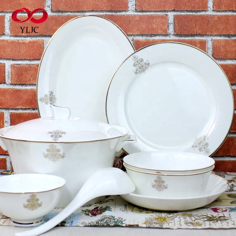 36 pcs elegant dinnerware sets crockery porcelain dinnerware sets bone china set