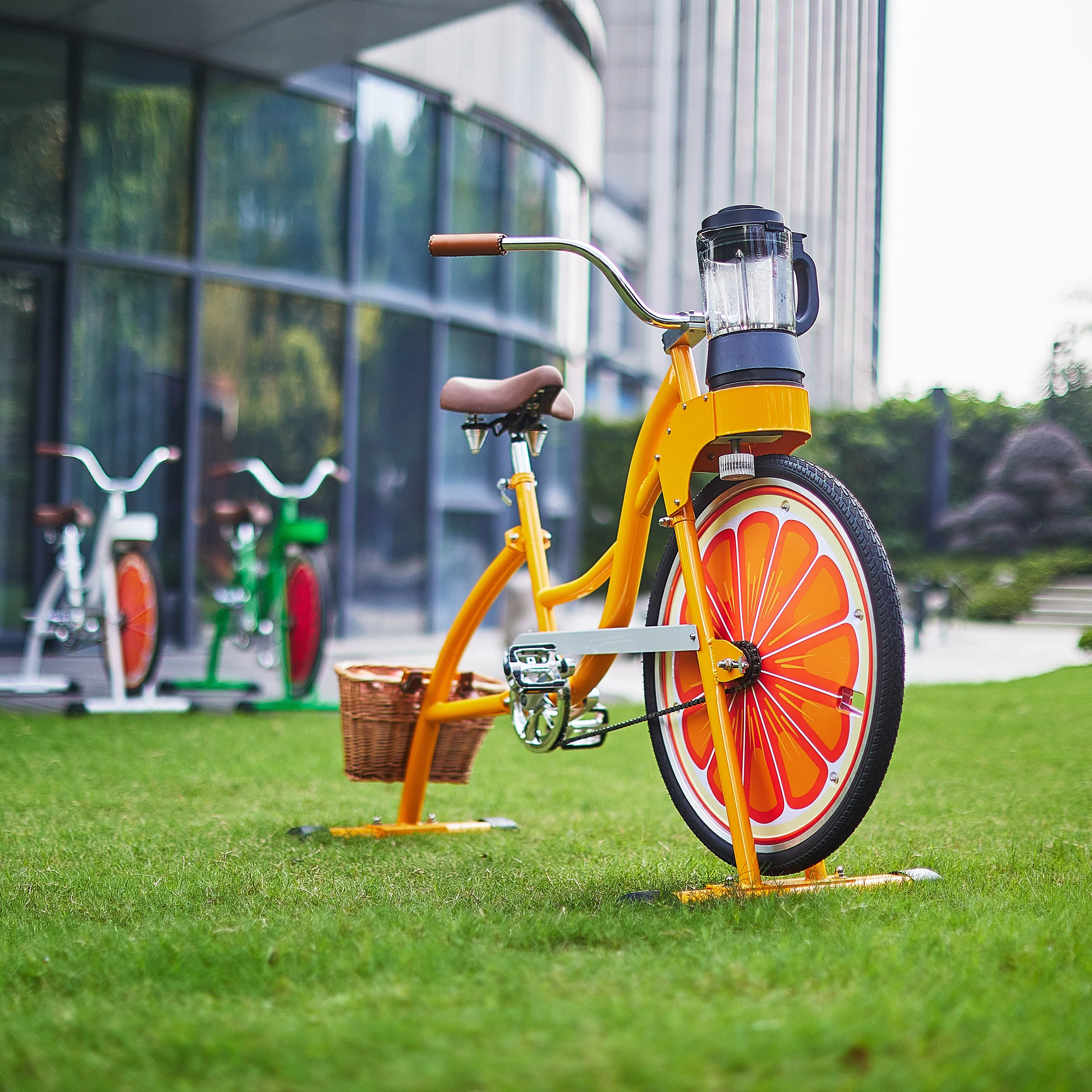 EXI White single wheel beach cruise bike commercial juicer bike fruit machine