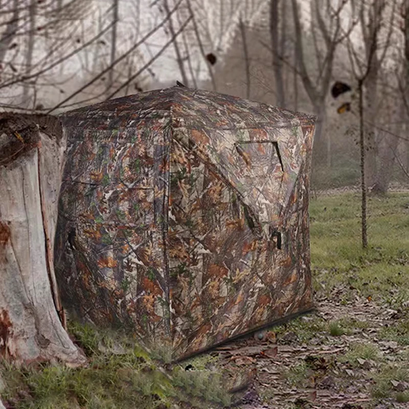 Portable Hide Chasse See Through Ground Blinds Material Camouflage See-Through Pop Up Hunting Blind Tent