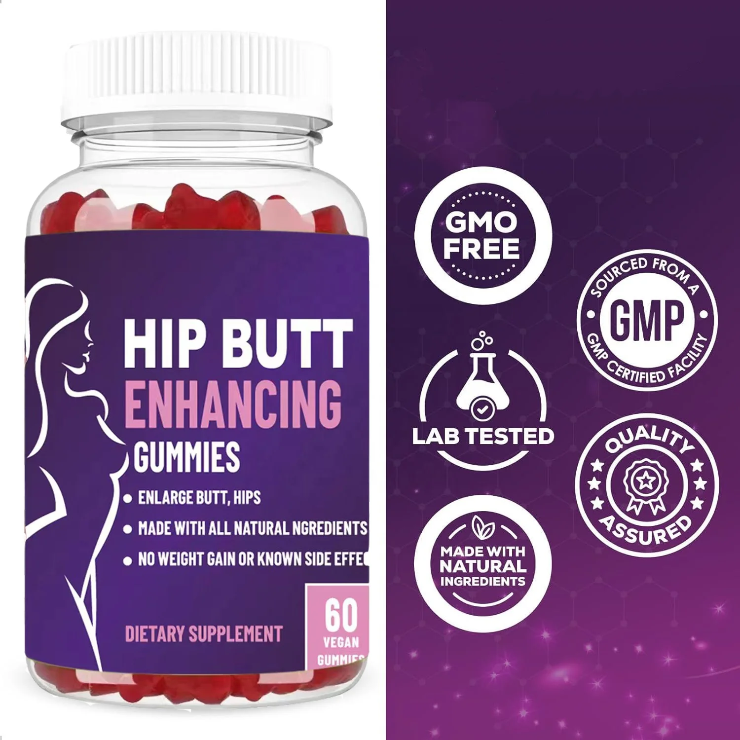 Wholesale Feminine Gummies BBL Butt Lifting Gummies for Butt Food Supplements Health and Wellness Product Gummies Supplements