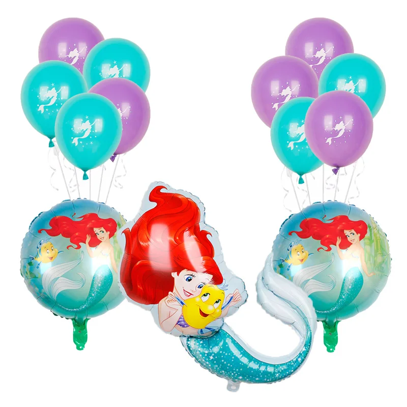 Mermaid Princess Ariel latex balloon sets baby shower happy birthday party scene foil balloons decoration balloon supplies