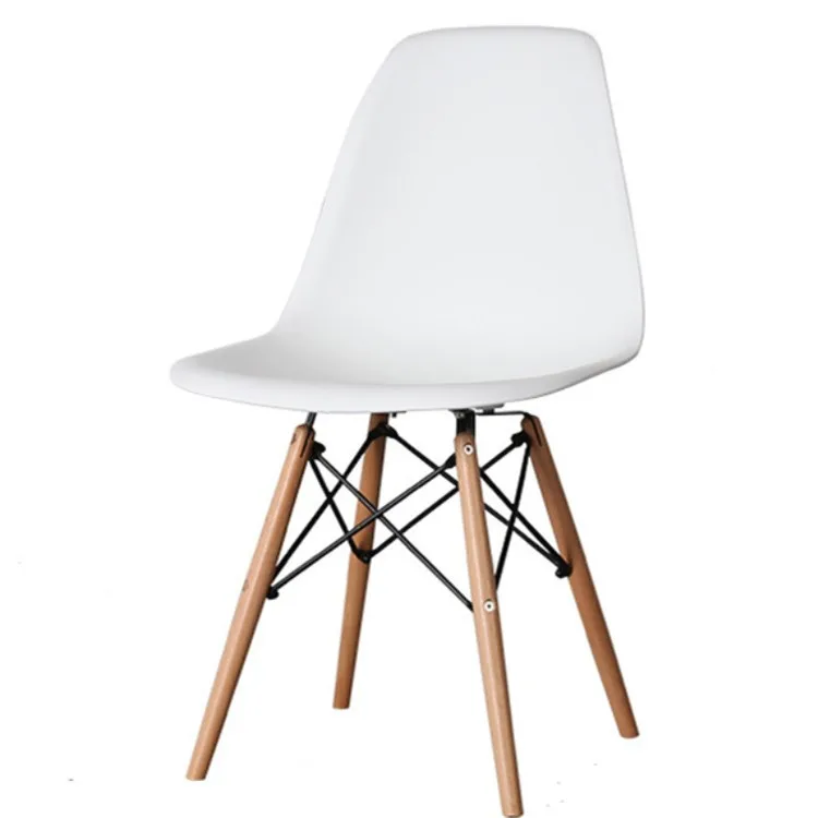 Wholesale home living dining room restaurant plastic chair with solid wood legs