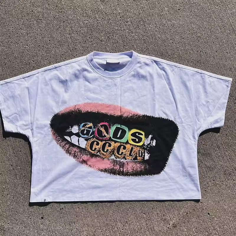 Boxy Cropped Printed Tshirts Wholesale Bulk Best Price Blank Tshirt Unisex Custom One Piece Blue Plain Men 3D Printed T-Shirts