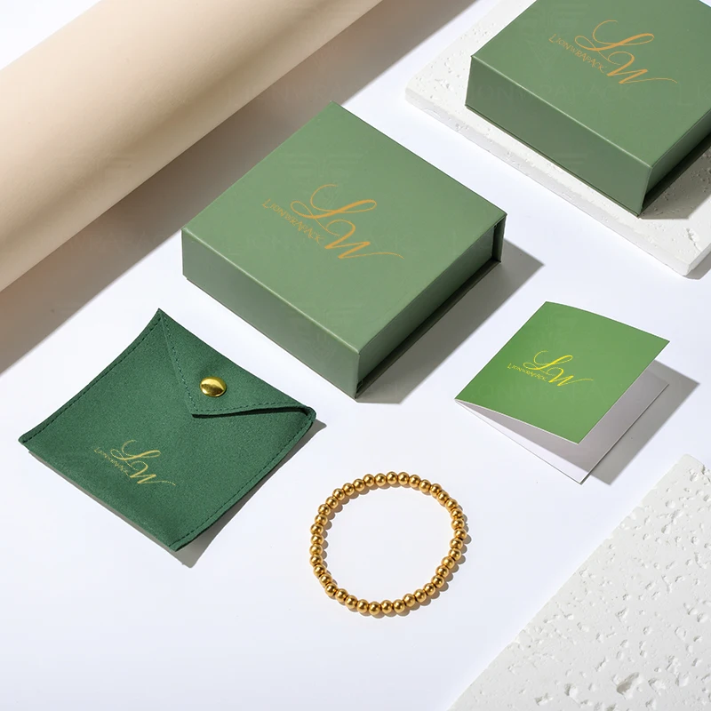 Lionwrapack Custom Logo Jewelry Box with Magnetic Flip Lid Eco Friendly Recyclable Packaging for Earring Ring Paper Packaging