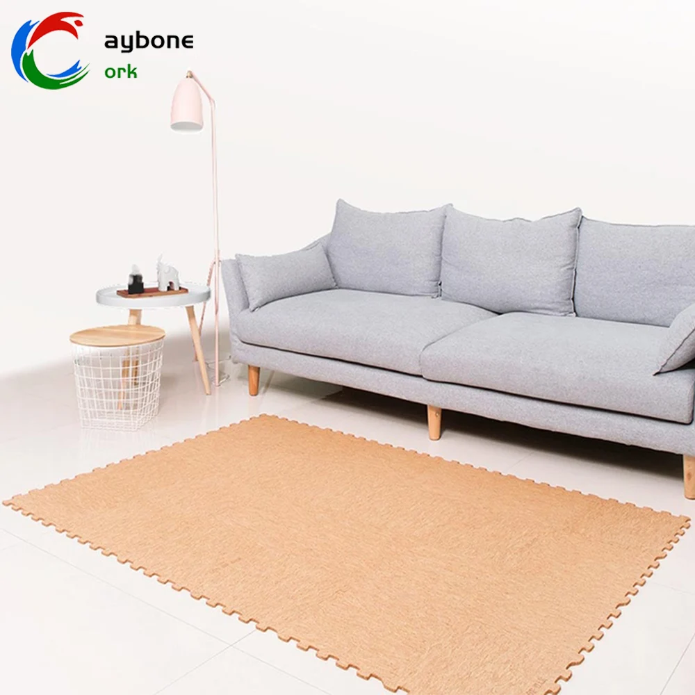 Eco-friendly Kindergarten Floor Cork Mats Soft Wood Waterproof Carpet Rug Protector Mat for Children Playing Puzzle Pads Style