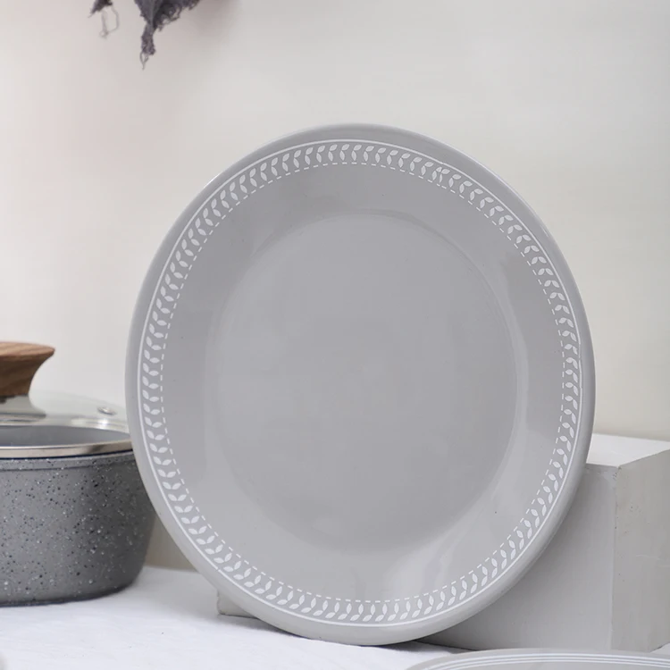 Wholesale decal restaurant food serving gray tableware porcelain dinnerware sets