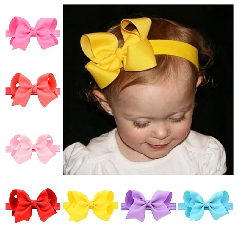 Эластичная повязка на голову с бантом из полиэстера для девочек