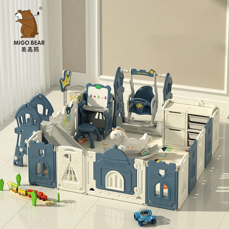 Plastic Baby Trend Playpen Big Size Luxure Foldable Adult Baby Playpen Easy To Carry Plastic Care Fence For Babies And Kids