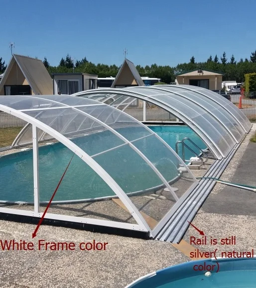 Polycarbonate Swimming Pool Covers Retractable Above Ground Telescopic Pool Enclosures