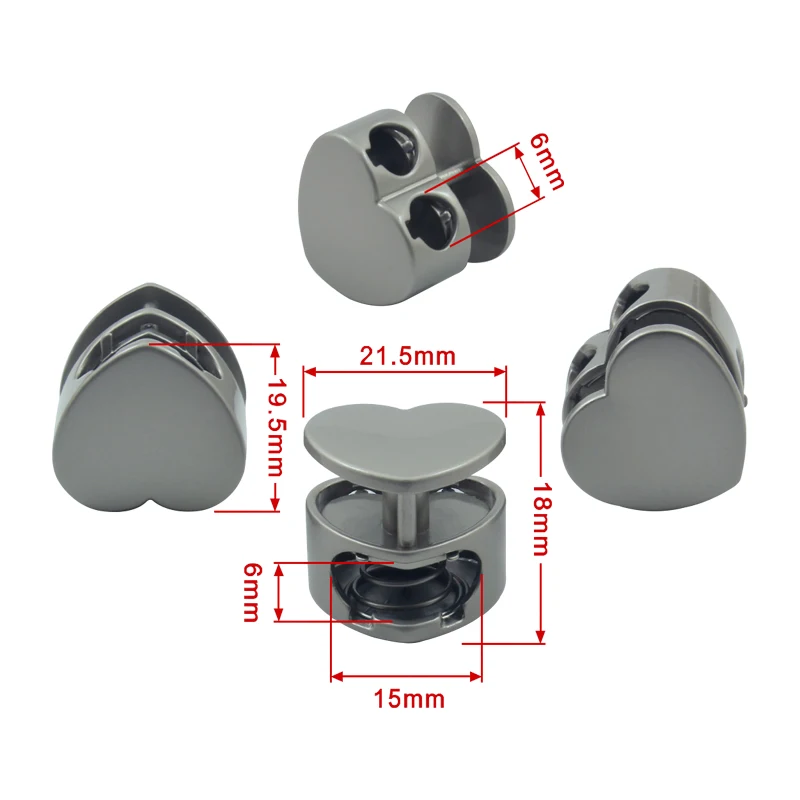 Customize zinc alloy gold cord stopper ball shape black metal spring buckle lock 3mm rope end cap with hook