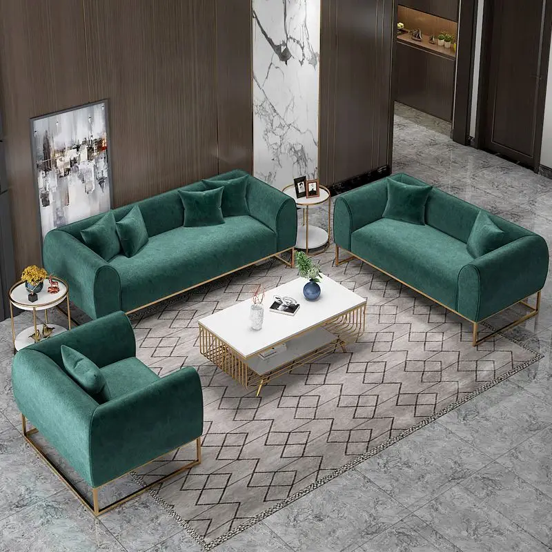 Wholesale Fabric Luxury Modern Simple Living Room Sofa Commercial Soft Sofa Set Furniture Velvet Sectional Sofa Set