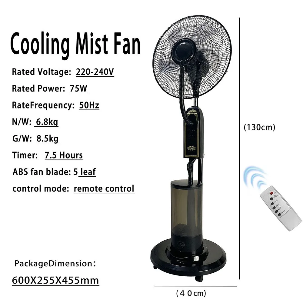 16 Inch Spray Vertical Floor Fan Air Conditioning Fan Spray Fan Can Humidify Add Water And Ice To Purify The Air Dual-Purpose