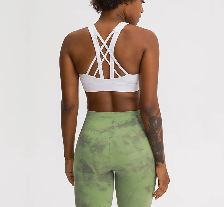 TOPKO New Product Sexy Cross Beautiful Back Sports Bra Shockproof Women Yoga Sports Bra