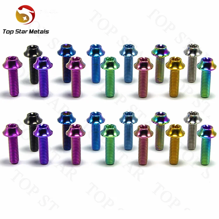TITST Gr5 M5x12mm Titanium Cone Bike Bottle Holder bolt Cycling Accessories Bicycle Water Bottle Cage Bolts With washers