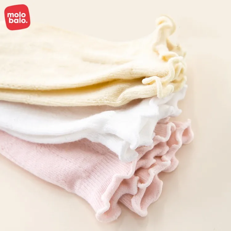 3 pairs set Baby Girls Boys Knee High Socks Cotton Newborn Infants Toddlers Cable Knit Tube Ruffled Stockings