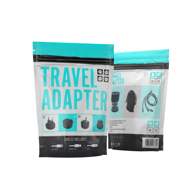 Multifunctional Data Cable  packaging bags Conversion Head packaging plastic zipper bags Adapter packaging bags for Type C