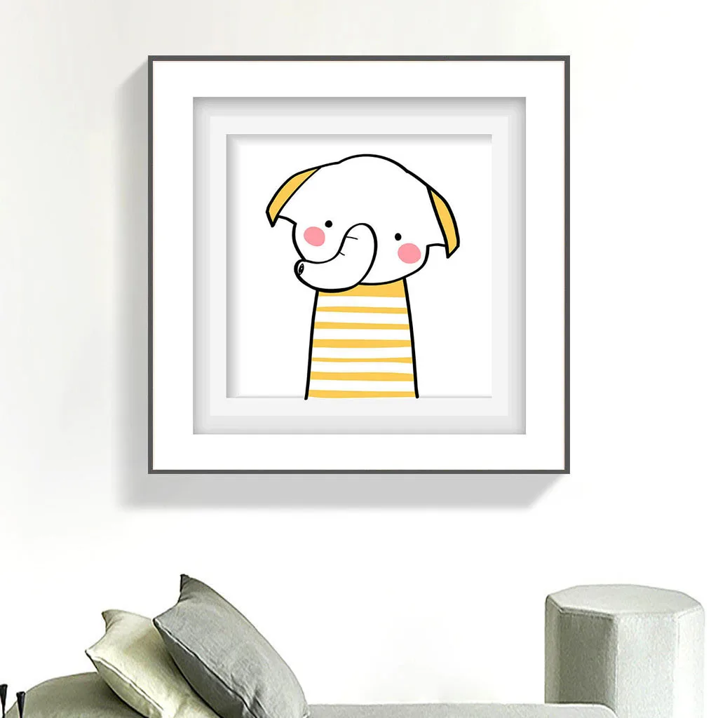 Оригинальный Новый скандинавский минимализм мультфильм Животные холст Художественная живопись настенное искусство для детской комнаты декор